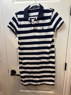 Ralph Lauren Navy & White Striped Polo Shirt Dress